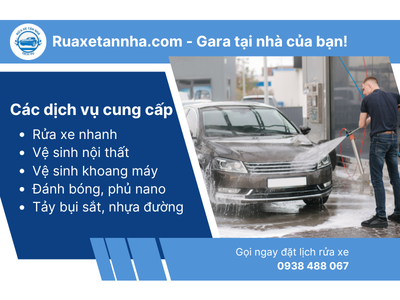 Dịch vụ rửa xe ô tô tận nhà TPHCM tại Ruaxetannha.com chính