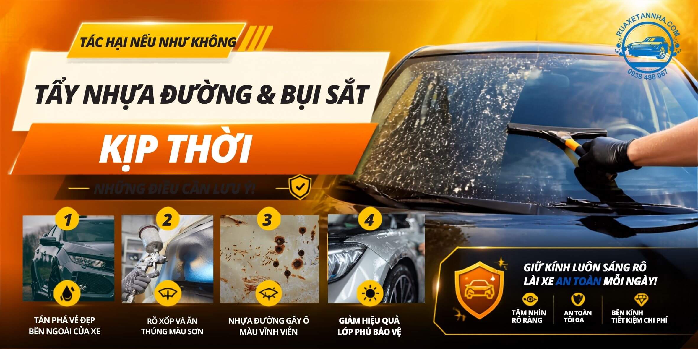 tác hại nêu như không tẩy nhựa đường và bụi sắt định kỳ