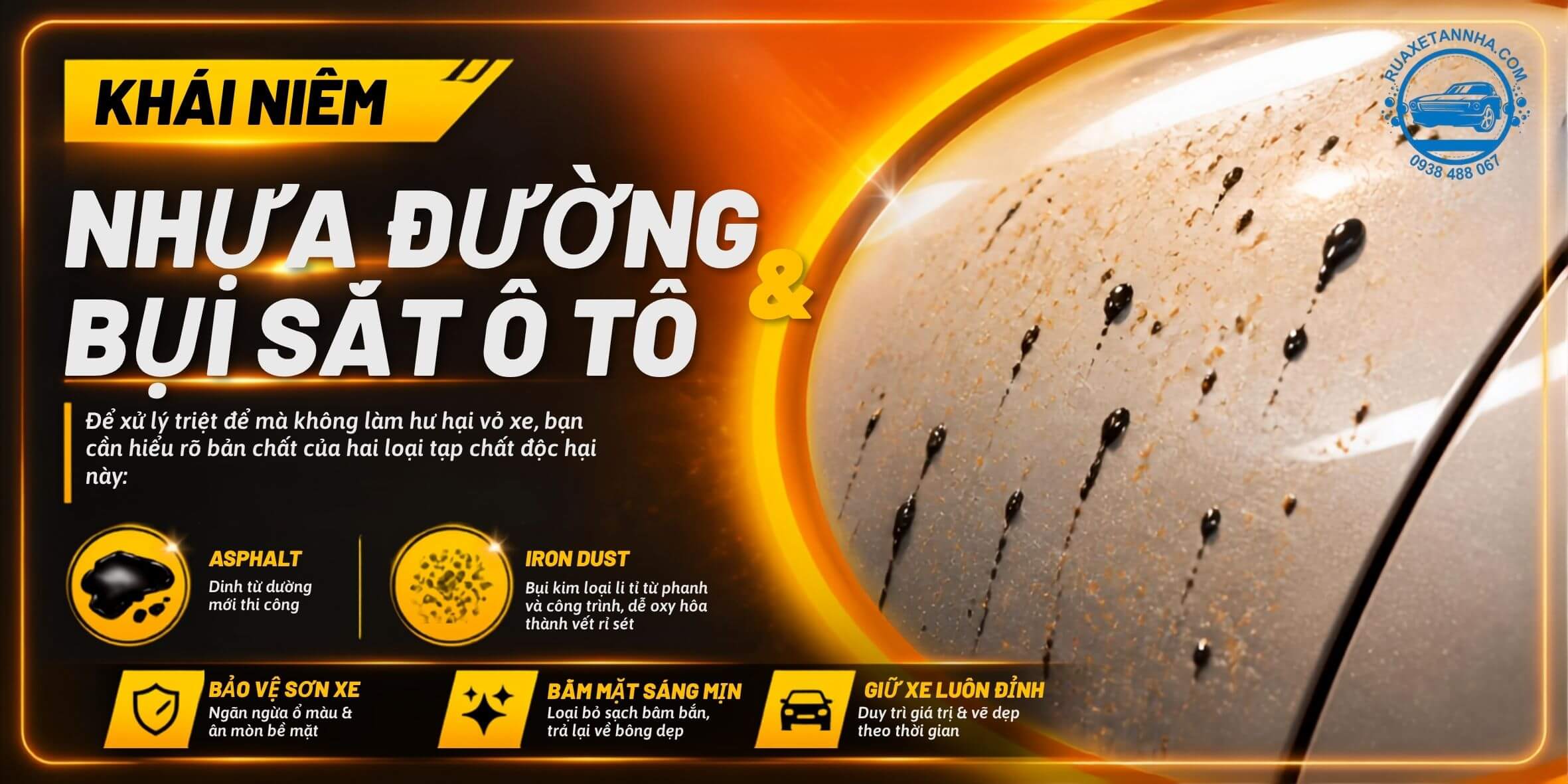 tẩy nhựa đường và bụi sắt là gì