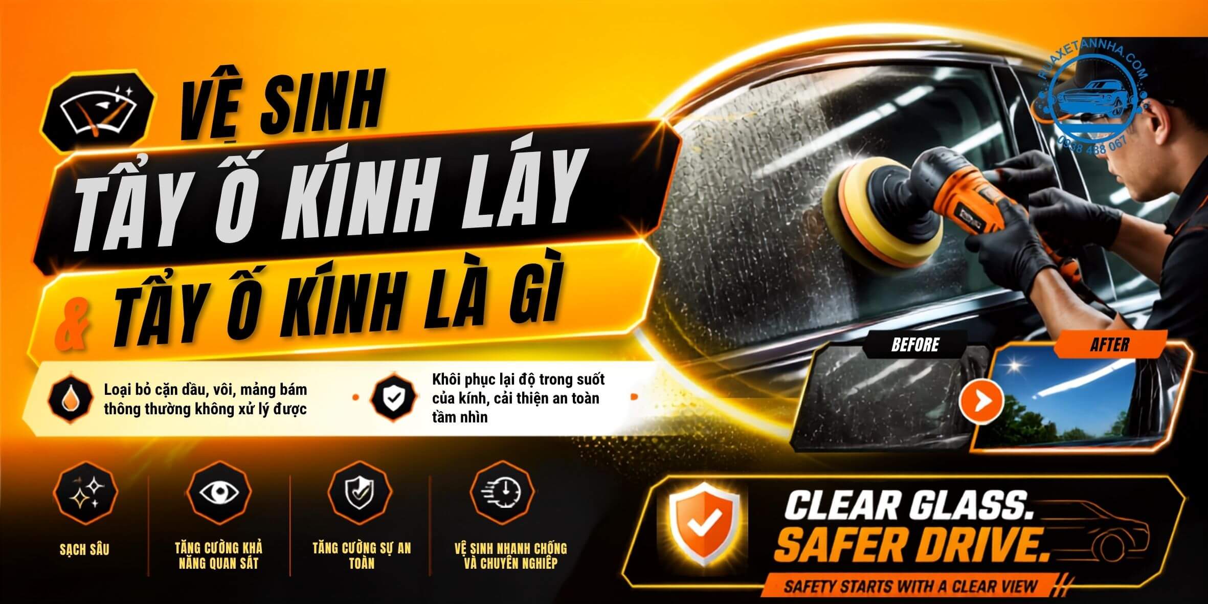 dịch vụ tẩy ố kính láy tận nhà