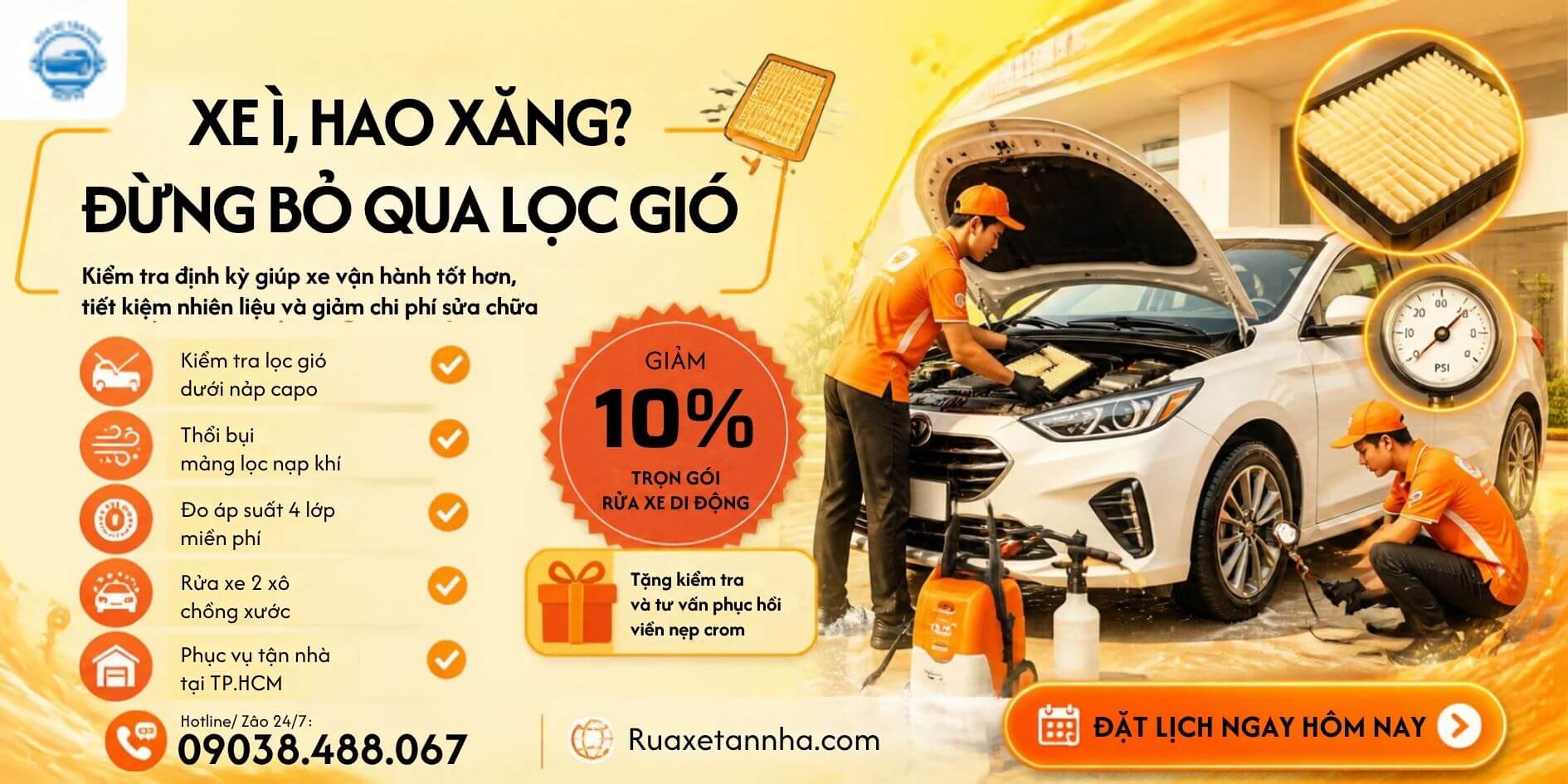 dịch vụ rửa xe tận nhà