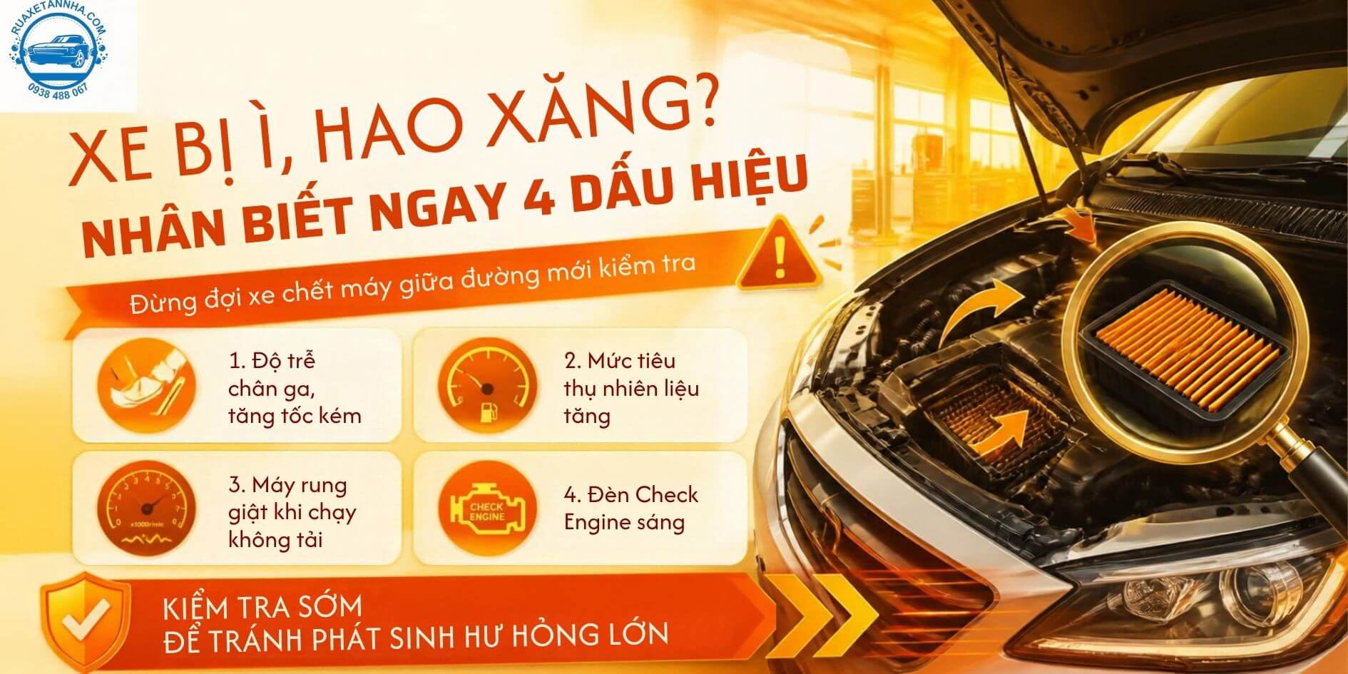 nhận biết xe ô tô đi bị ì, hao xăng