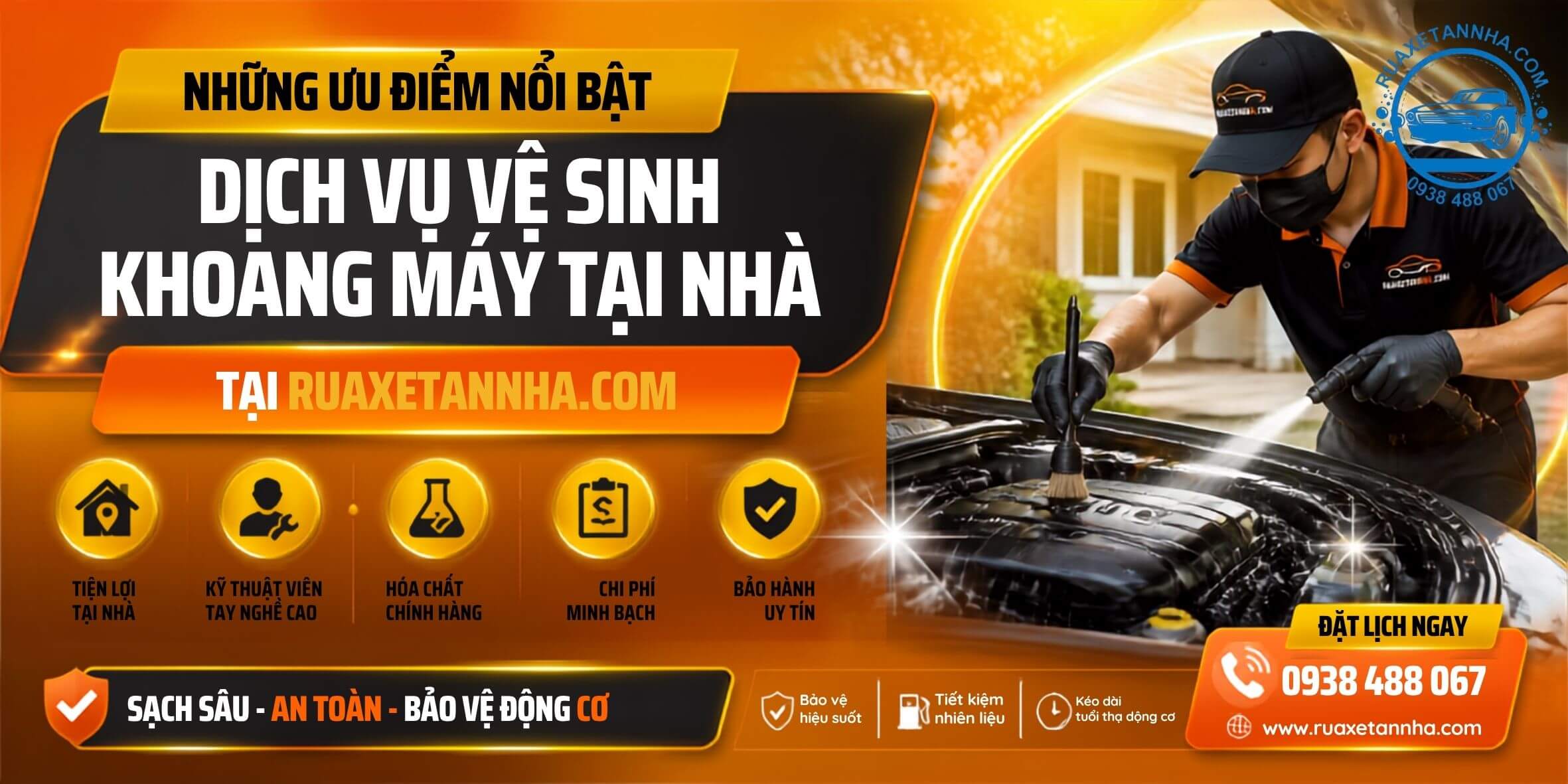 ưu điểm dịch vụ vệ sinh khoang máy tại nhà