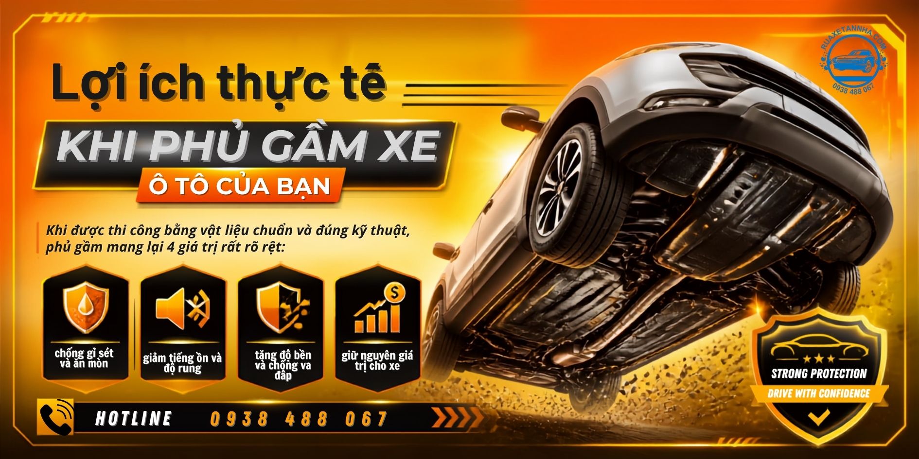 lợi ích khi phủ gầm xe ô tô