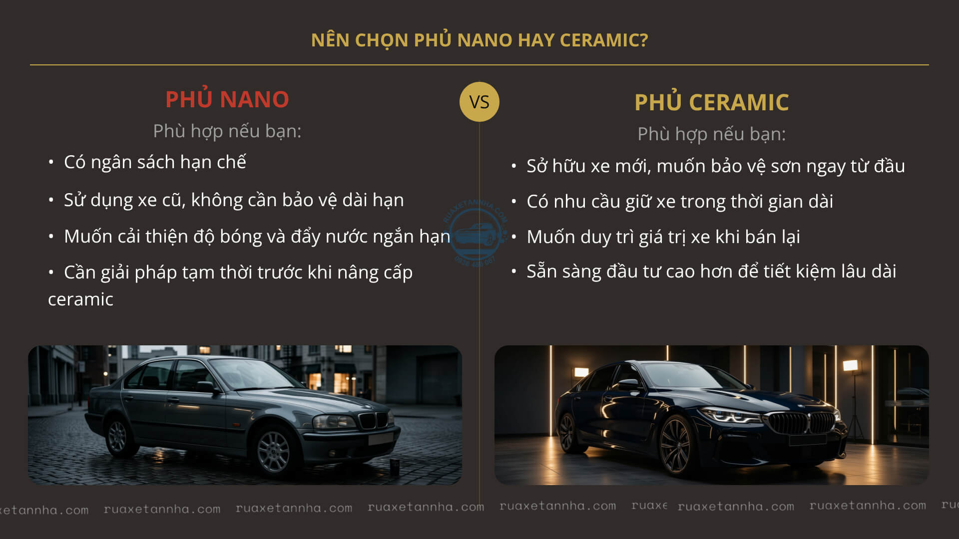 nên chọn phủ nano hay phủ ceramic
