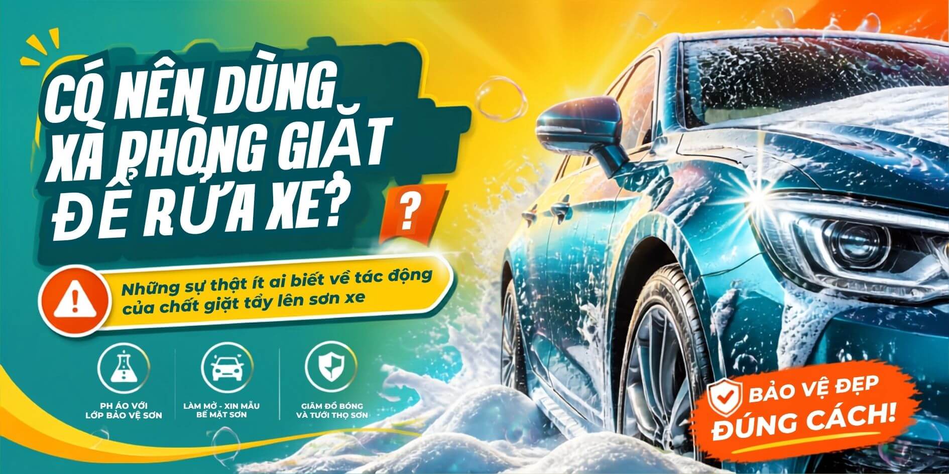 có nên sử dụng xà bông giặt đồ để rửa xe ô tô