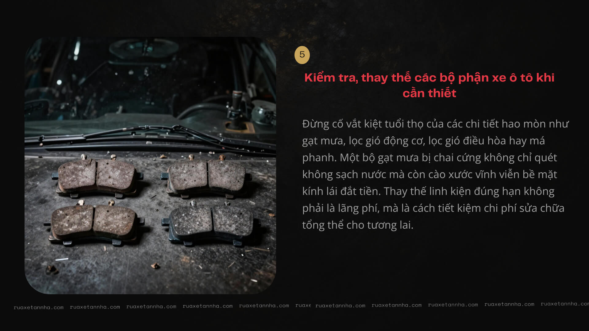 kiêm tra, thay thế các bộ phận xe ô tô khi cần thiết