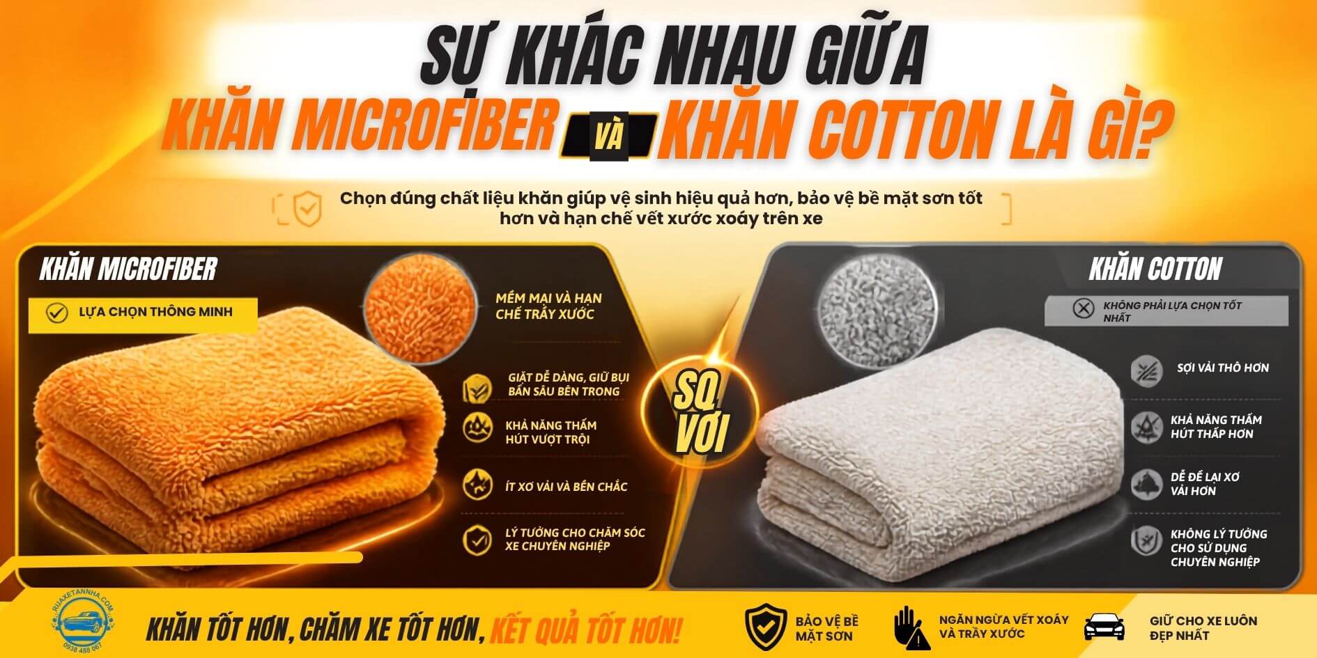 sự khác nhau giữa khăn cotton và khăn micofiber là gì