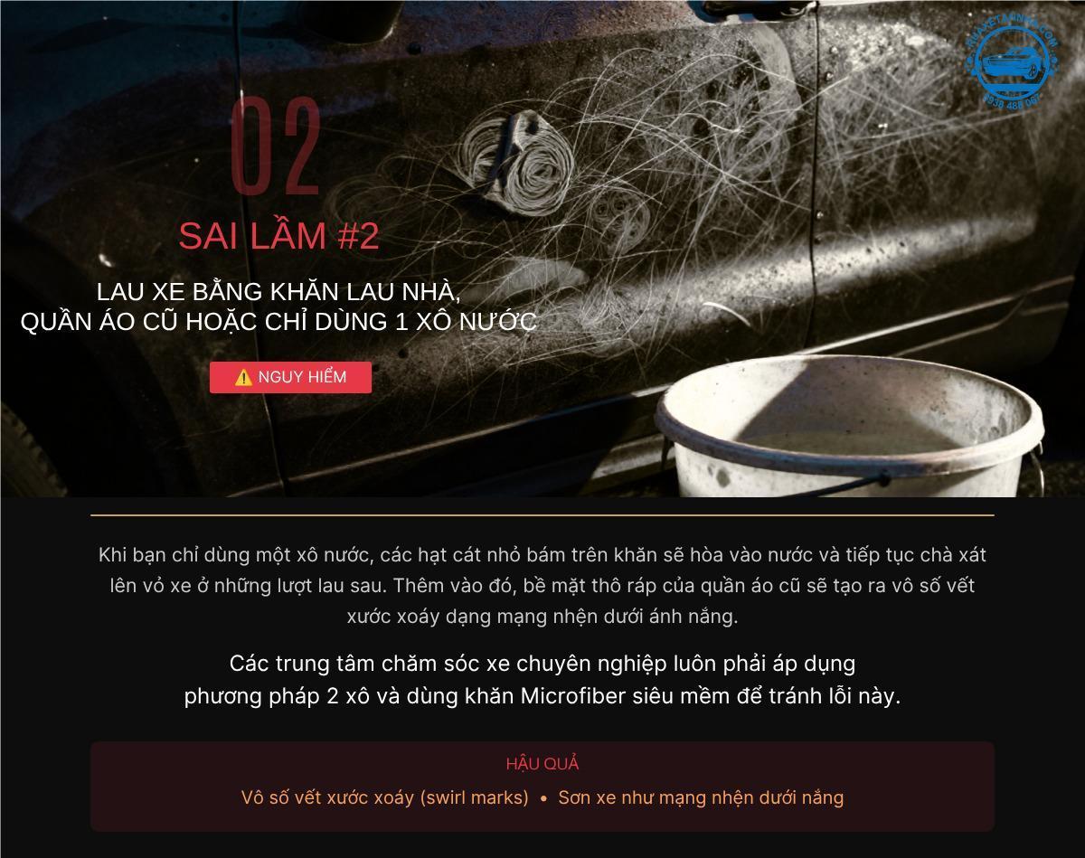 sai lầm khi vệ sinh xe hơi tận nhà bằng khăn lau, quần áo cũ
