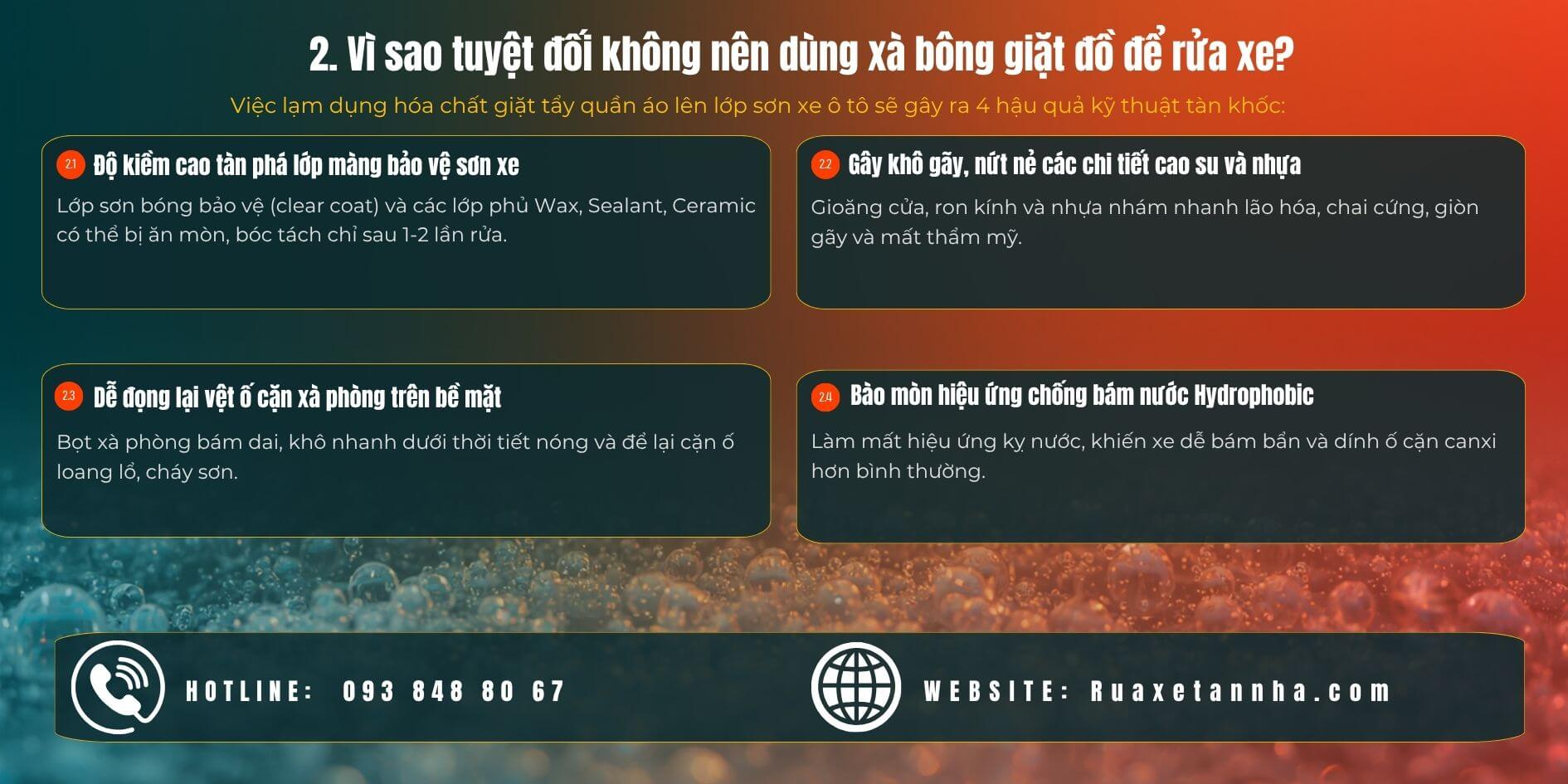 vì sao tuyệt đối không dùng xà bông giặt đồ để rửa xe ô tô